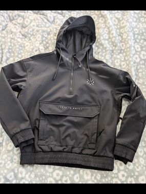 DOPE Black Snowboard Jacket with Light Gray Fleece Lining